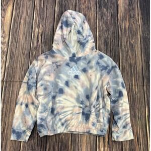 Adidas Girls Hoodie M (10/12) Tie Dye Pullover Sweatshirt Hooded Cotton